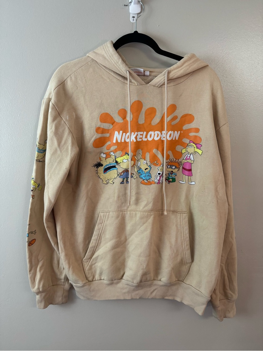 Nickelodeon Rugrats Beige Hooded Sweatshirt Medium